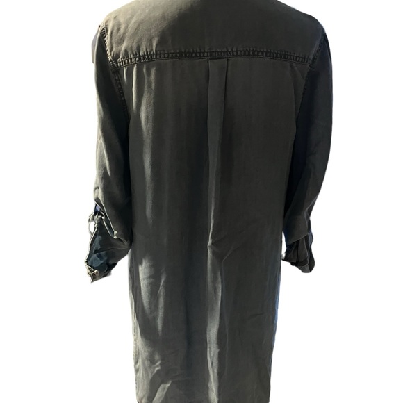 BEACH LUNCH LOUNGE Button Front Denim Shirt Dress Pockets Size Medium - Picture 8 of 11